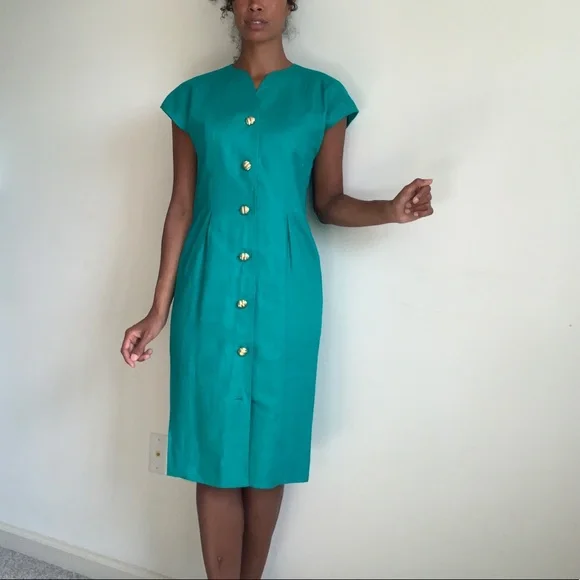 chinese dress ladies Liz Claiborne Vintage Coral Belted Shirt Dress, 12  Second Serve Resale